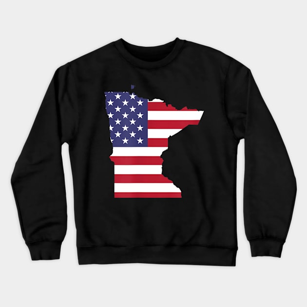 4th Of July Minnesota State American Flag Party Crewneck Sweatshirt by Haley Tokey